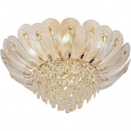 Люстра ODEON LIGHT PAROTI HALL ODL24 519 E14 11*40W металл хрусталь стекло, золото прозрачный янтарный