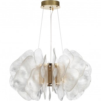 Люстра ODEON LIGHT SIAMA L-VISION ODL25 559 LED 115W 3500K 7789Лм под латунь/прозрачный/акрил